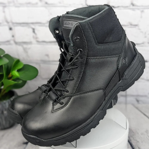 First Tactical leather boots, 9.5D M, 6" zip, duty, work, range, first responder - Picture 1 of 14